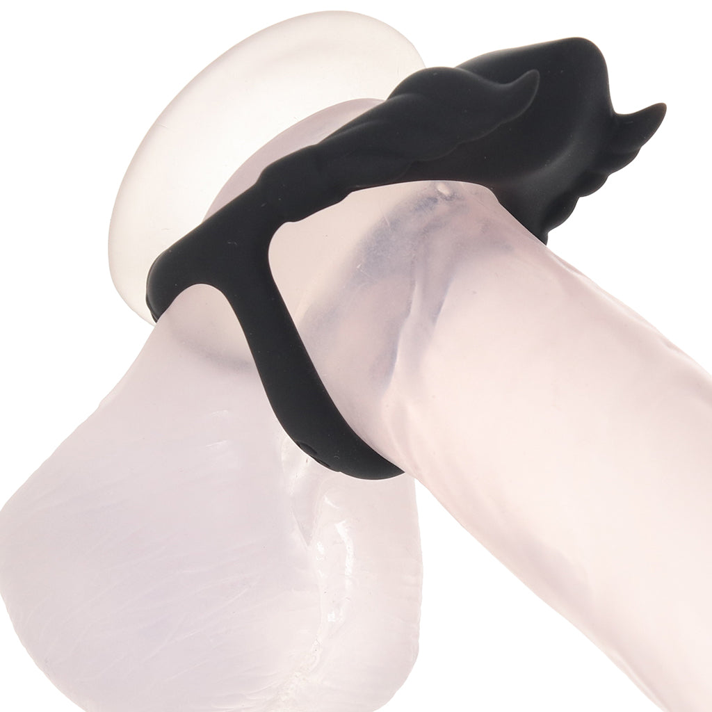 Rocky Silicone Vibrating Dual C-Ring Cock Rings - Tophatter Daily Deals
