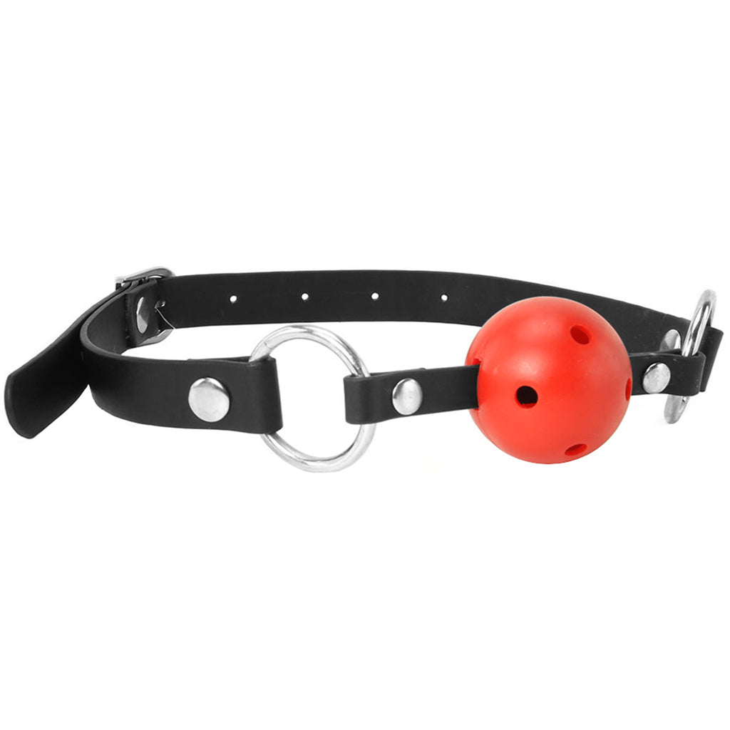 Lux Fetish Breathable Ball Gag in Red - Tophatter's Adult Sex Toys Online Bondage and Fetish > Ball Gags & Mouth Restraints - Tophatter Daily Deals