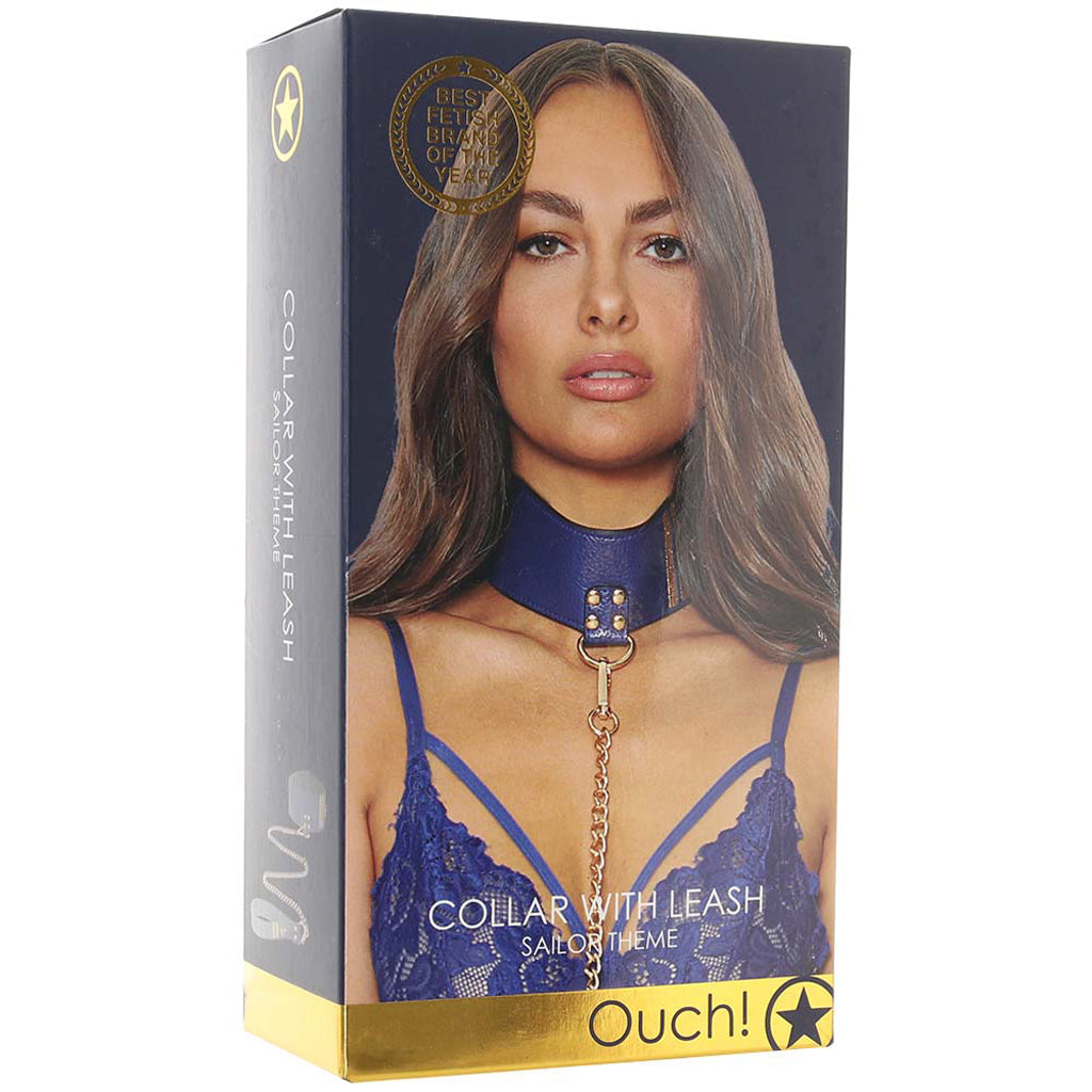 Ouch! Sailor Themed Collar with Leash Bondage and Fetish > Pleasure Masks and Dress Up Play - Tophatter Daily Deals
