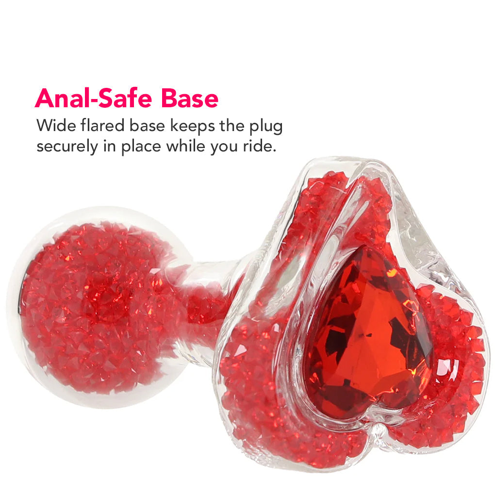 Oh My Gem Lustre Glass Butt Plug in Red Anal Sex Toys > Butt Plugs - Tophatter Daily Deals