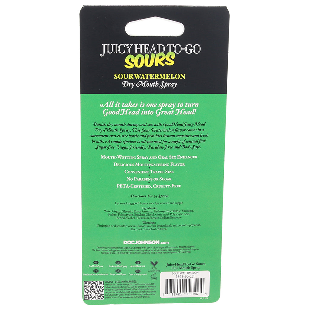 GoodHead Juicy Head Sours Mouth Spray To-Go in Watermelon - Tophatter's Adult Sex Toys Online Lubes and Lotions > Flavored Sex Lubes - Tophatter Daily Deals