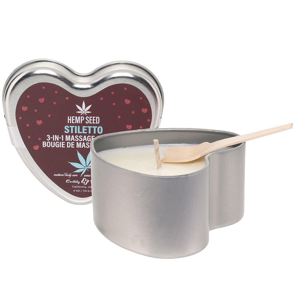3-in-1 Massage Heart Candle 4oz/113g in Stiletto - Tophatter's Adult Sex Toys Online Lubes and Lotions > Erotic Massage Oils - Tophatter Daily Deals