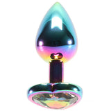 Small Aluminum Plug with Rainbow Heart Gem in Multicolor Anal Sex Toys > Butt Plugs - Tophatter Daily Deals