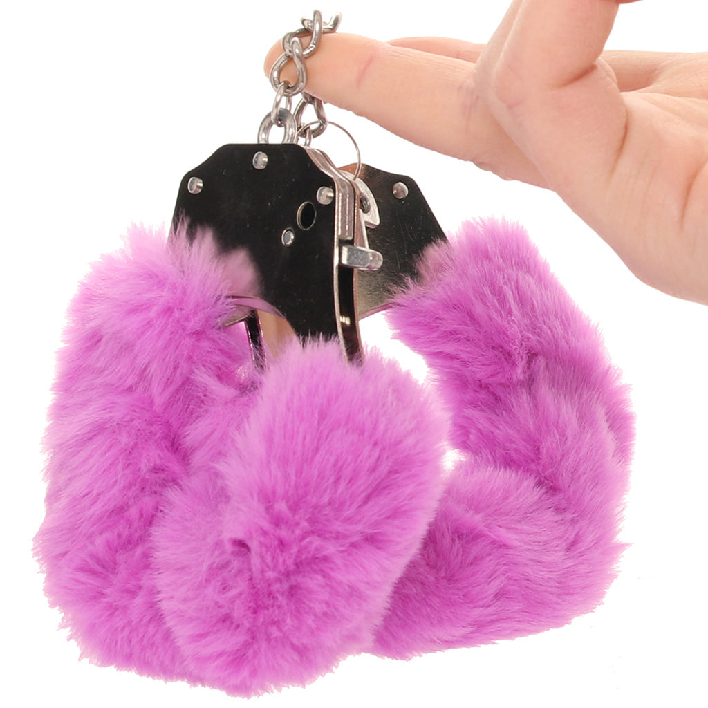 Ouch! Heavy Duty Fluffy Cuffs in Purple - Tophatter's Adult Sex Toys Online Bondage and Fetish > Wrist and Ankle Cuffs - Tophatter Daily Deals