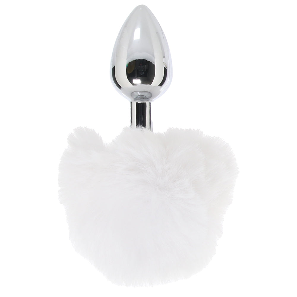 Gemsations 3 Inch Bunny Tail Butt Plug in Silver Anal Sex Toys > Butt Plugs - Tophatter Daily Deals