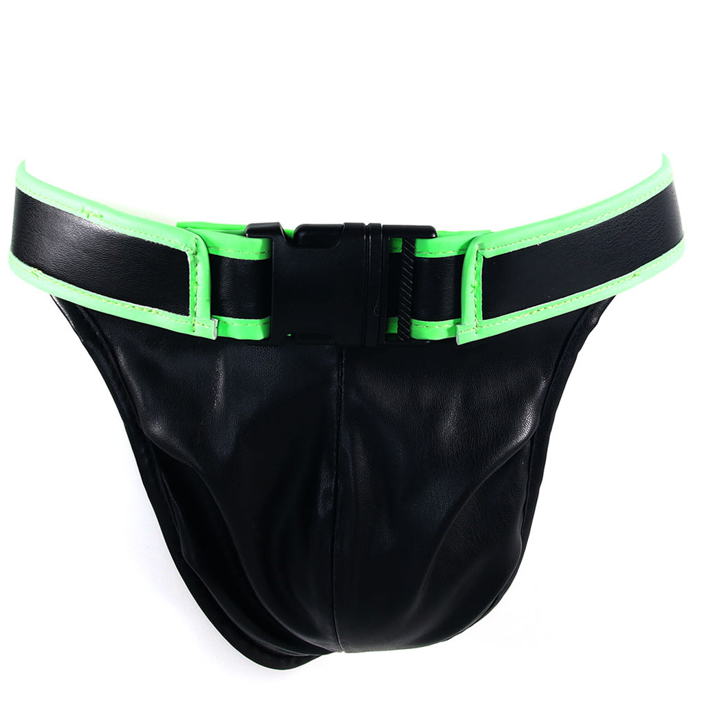 Ouch! Glow In The Dark Front Buckle Jock Strap /XL Bondage and Fetish > Men's Bondage Wear - Tophatter Daily Deals