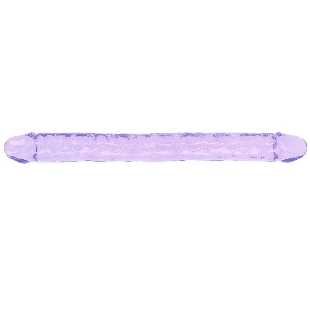 RealRock Crystal Clear Jelly 18 Inch Double Dildo in Purple - Tophatter's Adult Products Dildo Sex Toys > Double Ended Dildos - Tophatter Daily Deals