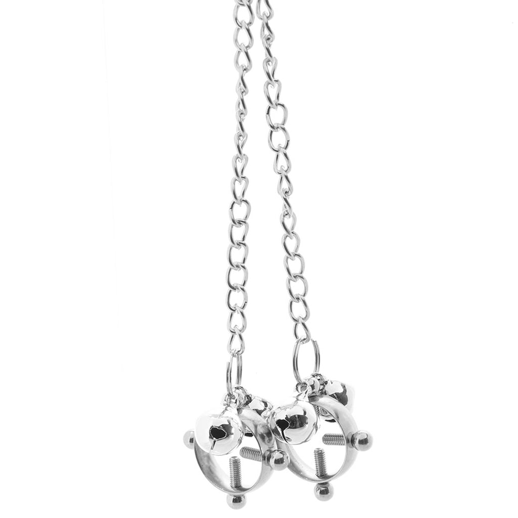 Nipple Grips 4-Point Nipple Press with Bells Bondage and Fetish > Nipple Stimulators & Clamps - Tophatter Daily Deals