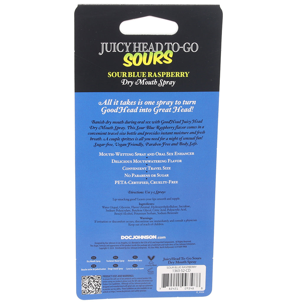 GoodHead Juicy Head Sours Spray To-Go in Blue Raspberry Lubes and Lotions > Flavored Sex Lubes - Tophatter Daily Deals