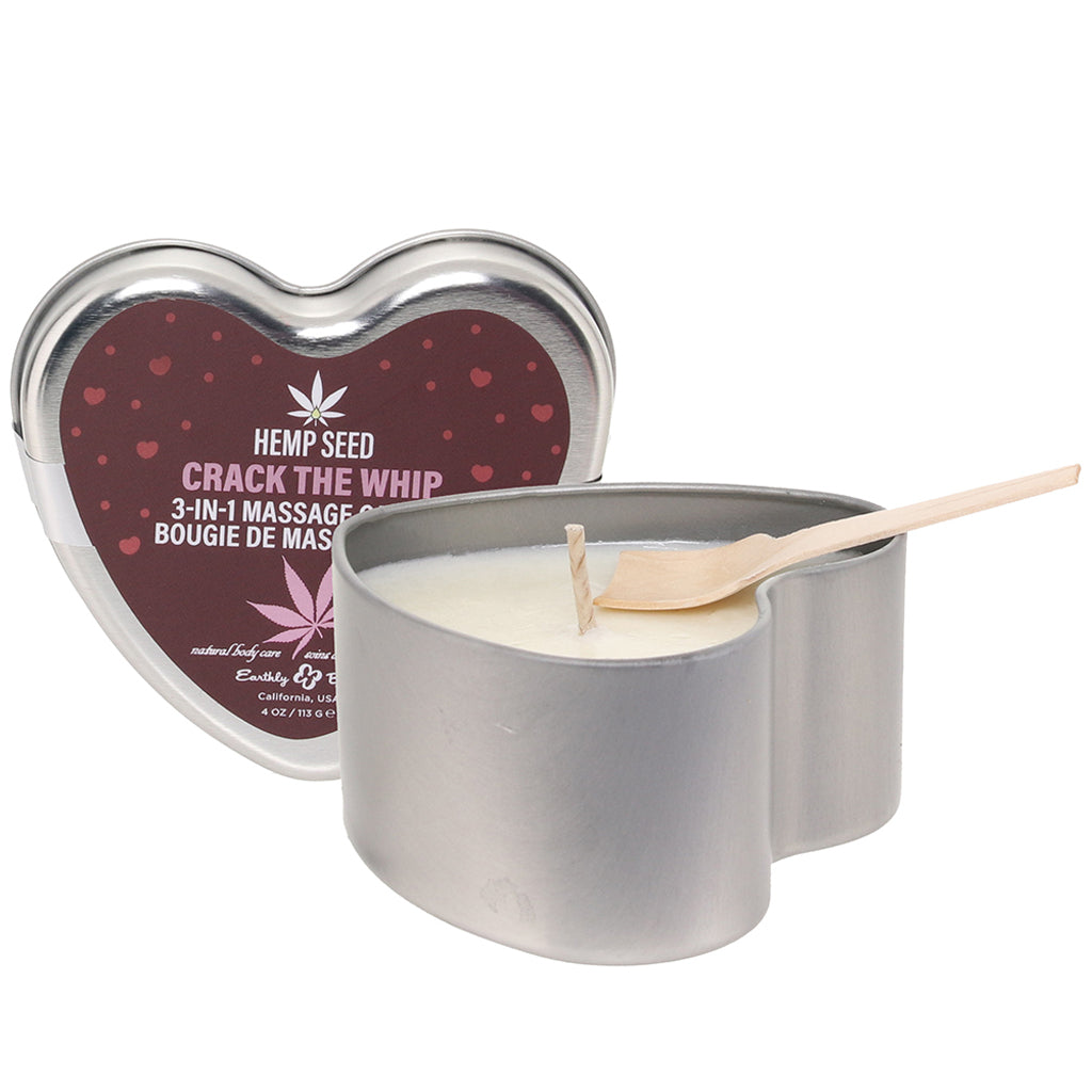 3-in-1 Massage Heart Candle 4oz/113g in Crack The Whip - Tophatter's Adult Sex Toys Online Lubes and Lotions > Erotic Massage Oils - Tophatter Daily Deals