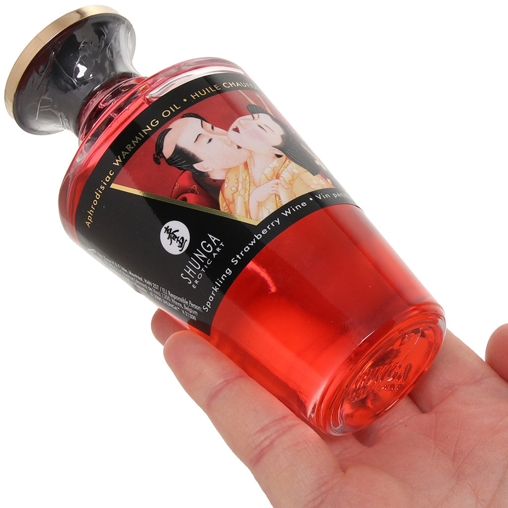 Aphrodisiac Warming Oil 3.5oz/100ml in Sparkling Strawberry Sensual Love > Massage - Tophatter Daily Deals