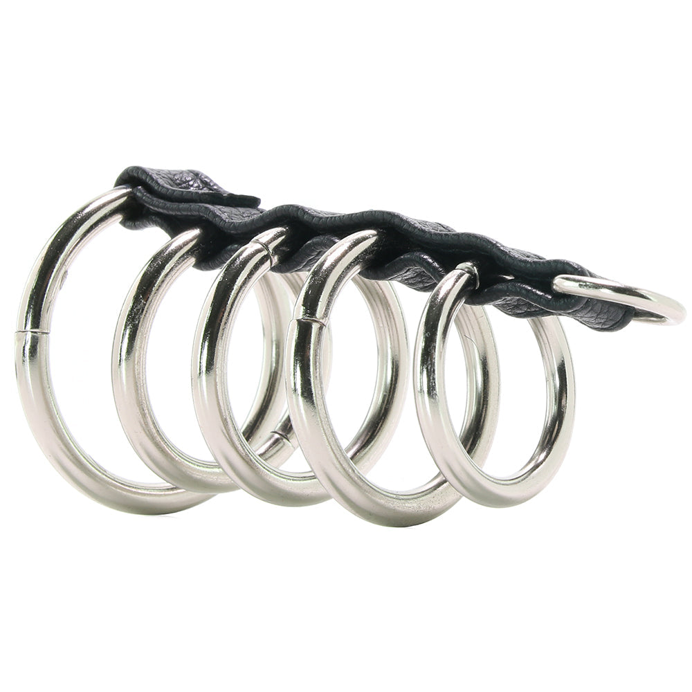 Blue Line 5 Ring Steel Gates of Hell Cock Cage with Lead Bondage and Fetish > Tools & Accessories - Tophatter Daily Deals