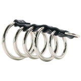Blue Line 5 Ring Steel Gates of Hell Cock Cage with Lead Bondage and Fetish > Tools & Accessories - Tophatter Daily Deals
