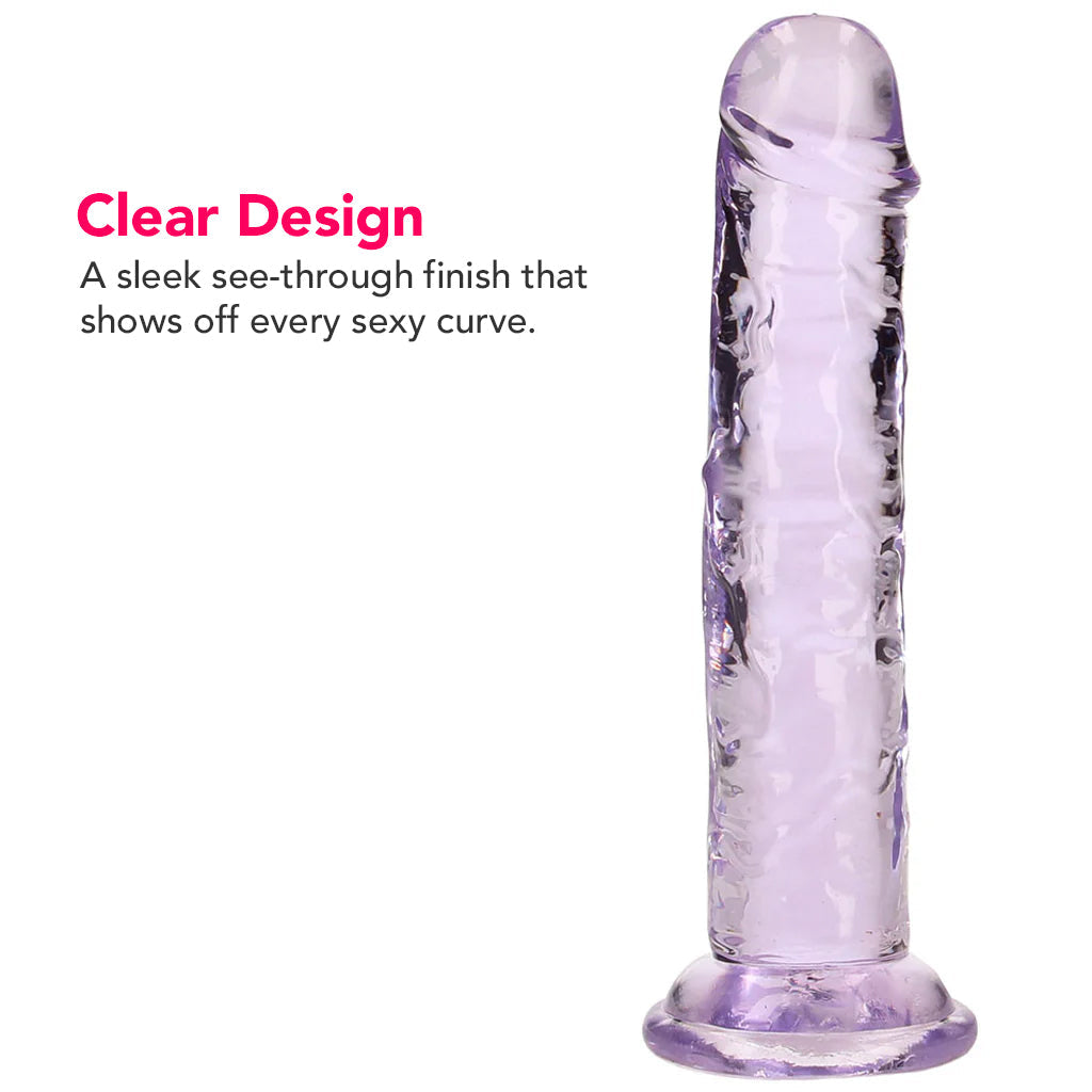 RealRock Crystal Clear Jelly 6 Inch Dildo in Purple Dildo Sex Toys > Realistic Dildos - Tophatter Daily Deals