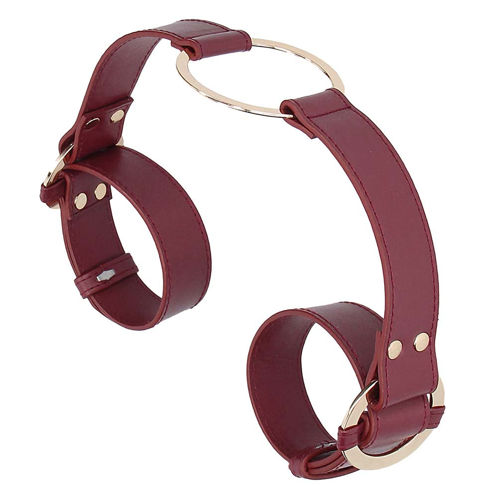 Ouch! Halo Handcuffs With Connector in Burgundy Bondage and Fetish > Wrist and Ankle Cuffs - Tophatter Daily Deals