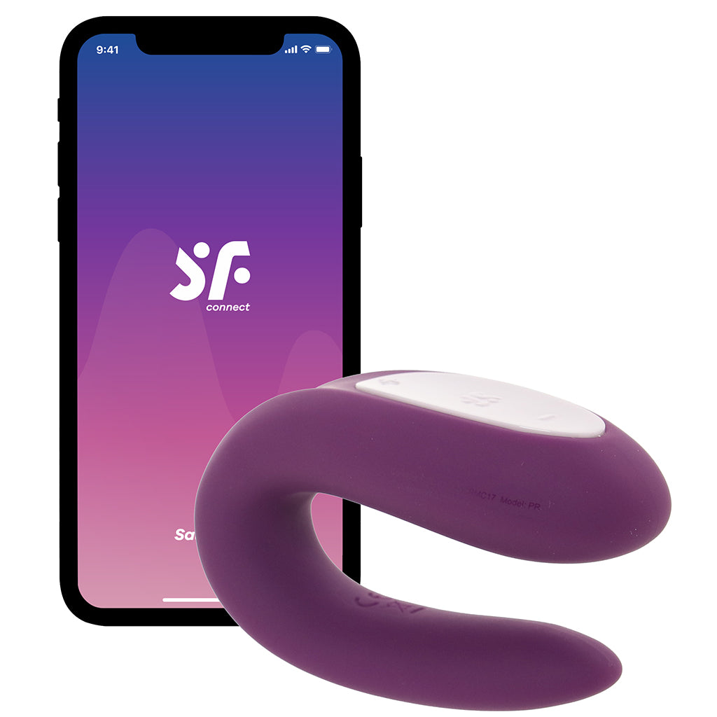 Satisfyer Double Joy Partner Vibe in Violet Vibrators > Clitoral Stimulators - Tophatter Daily Deals