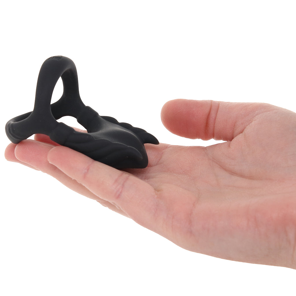 Rocky Silicone Vibrating Dual C-Ring Cock Rings - Tophatter Daily Deals