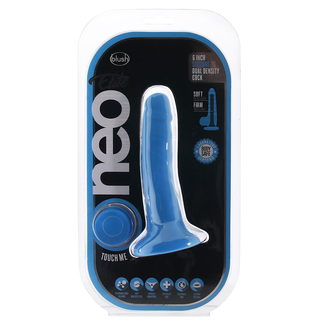 Neo Elite 6 Inch Silicone Dual Density Cock in Blue Dildo Sex Toys > Realistic Dildos - Tophatter Daily Deals