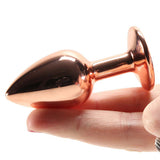 Small Aluminum Plug with Clear Gem in Rose Gold Anal Sex Toys > Butt Plugs - Tophatter Daily Deals