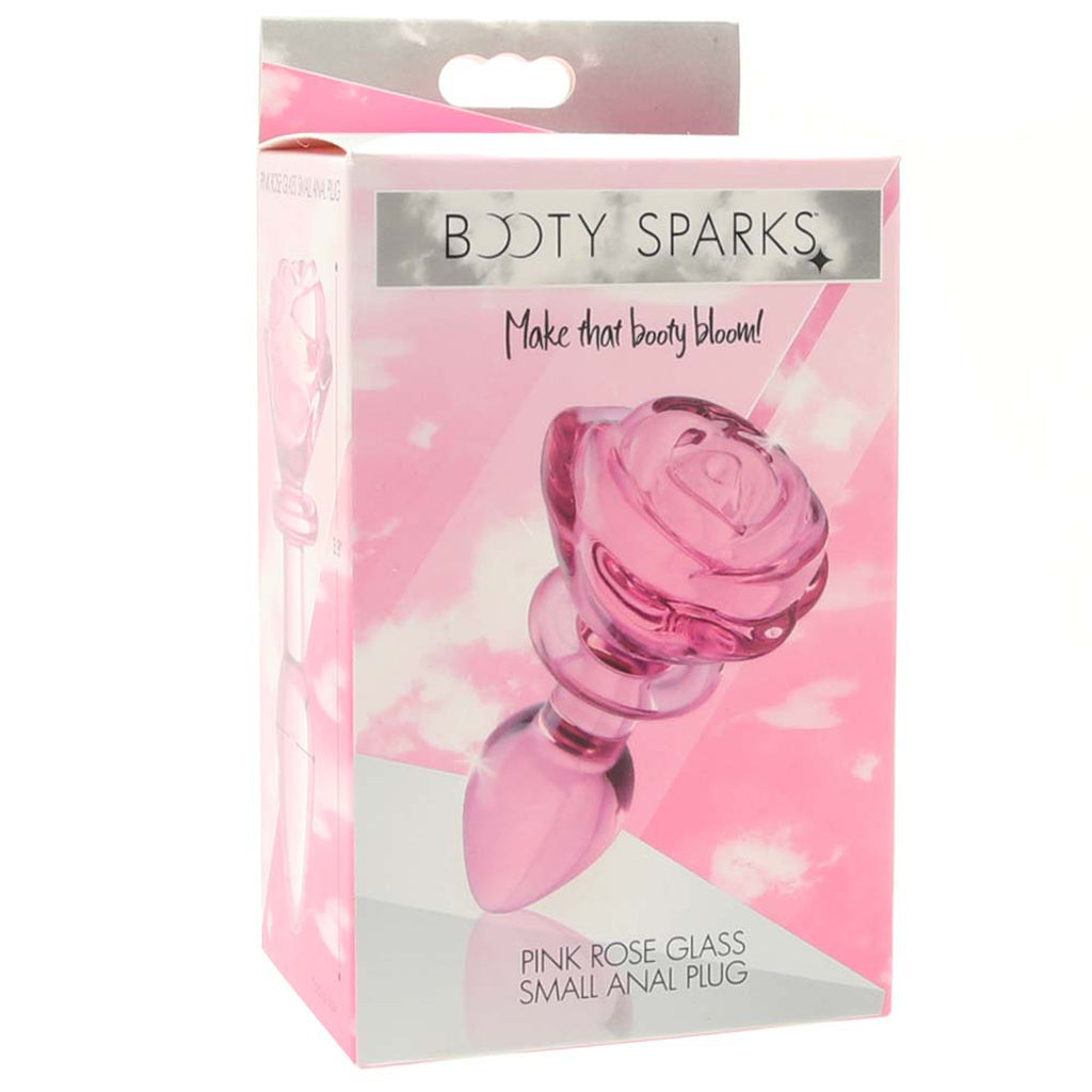 Booty Sparks Pink Rose Glass Anal Plug in Small - Tophatter's Adult Products Anal Sex Toys > Butt Plugs - Tophatter Daily Deals