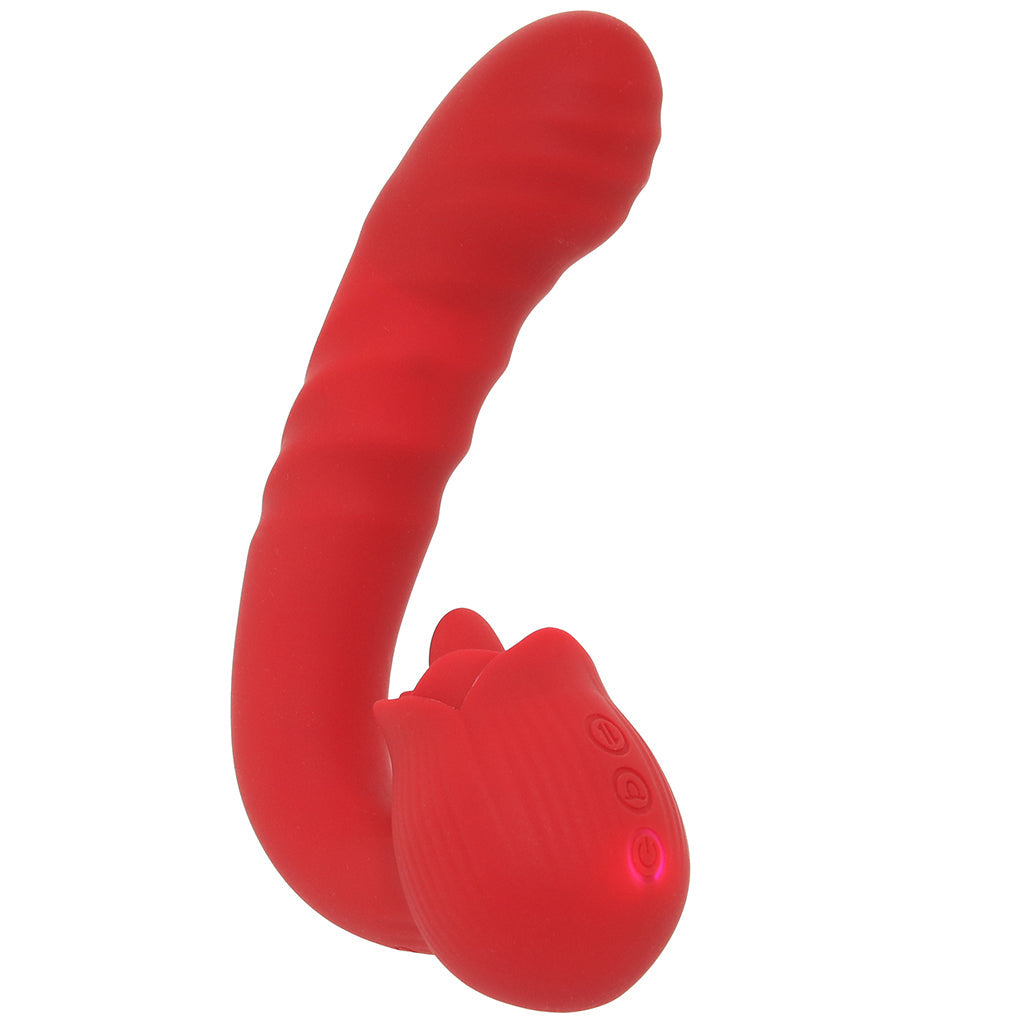 Bloomgasm Boom Bloom Thrusting & Licking Rose Vibe - Tophatter's Adult Sex Toys Online Vibrators > G-Spot Vibrators - Tophatter Daily Deals