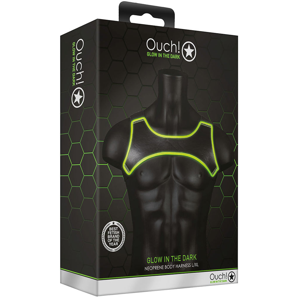 Ouch! Glow In The Dark Neoprene Harness /XL Bondage and Fetish > Men's Bondage Wear - Tophatter Daily Deals