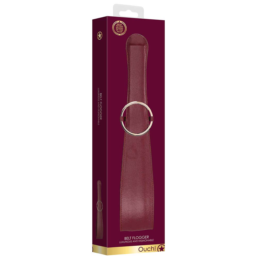 Ouch! Halo Belt Flogger in Burgundy Bondage and Fetish > Whips and Crops - Tophatter Daily Deals