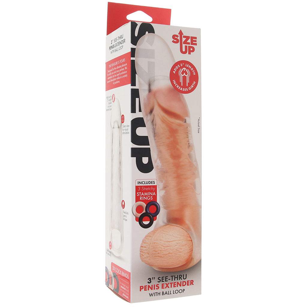 Size Up 3 Inch Extender with Ball Loop in Clear Male Enhancement > Extenders and Sleeves - Tophatter Daily Deals