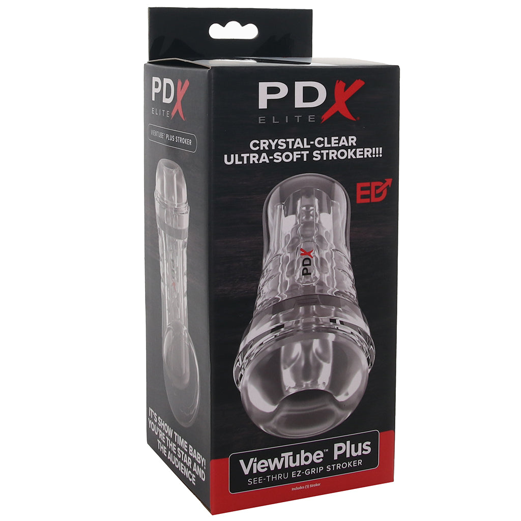 PDX Elite ViewTube Plus See-Thru EZ-Grip Stroker - Tophatter's Adult Sex Toys Online Male Masturbators > Discreet Masturbators - Tophatter Daily Deals