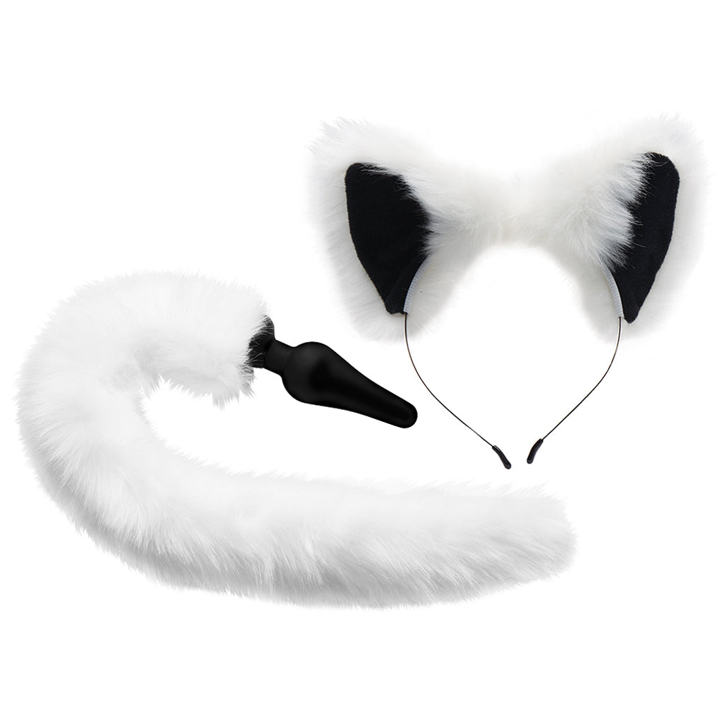 Tailz White Fox Tail Anal Plug & Ears Set Anal Sex Toys > Butt Plugs - Tophatter Daily Deals
