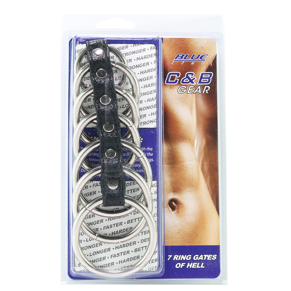 Blue Line 7 Ring Gates of Hell Cock Cage Bondage and Fetish > Tools & Accessories - Tophatter Daily Deals