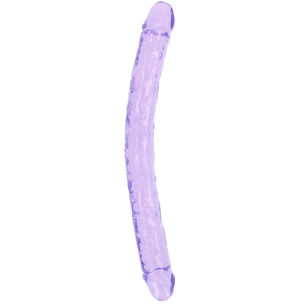 RealRock Crystal Clear Jelly 18 Inch Double Dildo in Purple - Tophatter's Adult Products Dildo Sex Toys > Double Ended Dildos - Tophatter Daily Deals