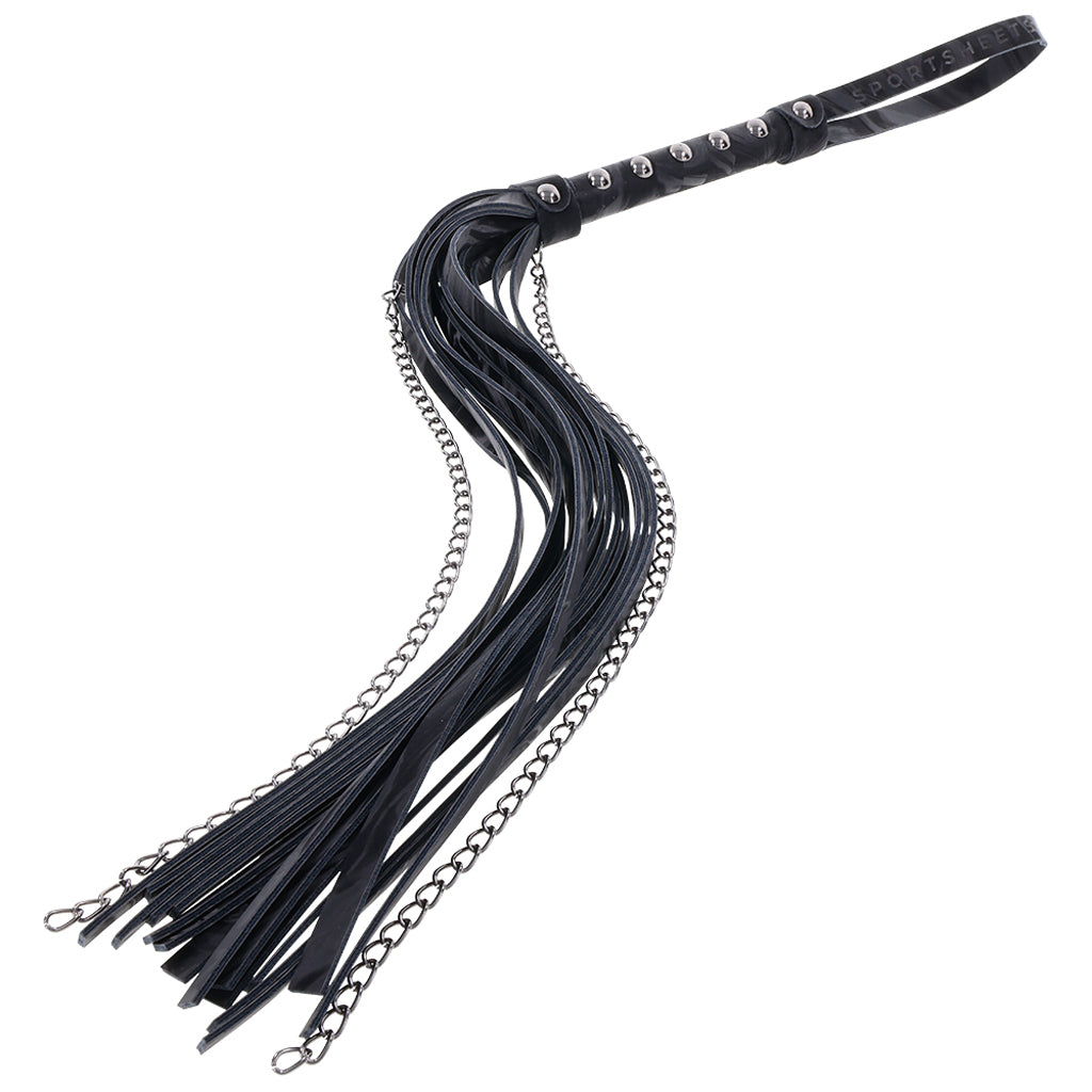 Velvet Noir Chain Flogger - Tophatter's Adult Sex Toys Online Bondage and Fetish > Whips and Crops - Tophatter Daily Deals