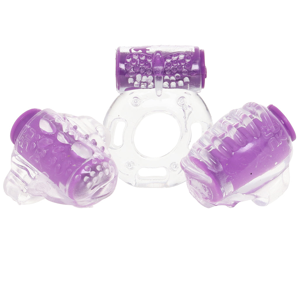 PinkCherry Master Trio Vibrating Rings Set - Tophatter's Vibrator Deals Online Cock Rings - Tophatter Daily Deals