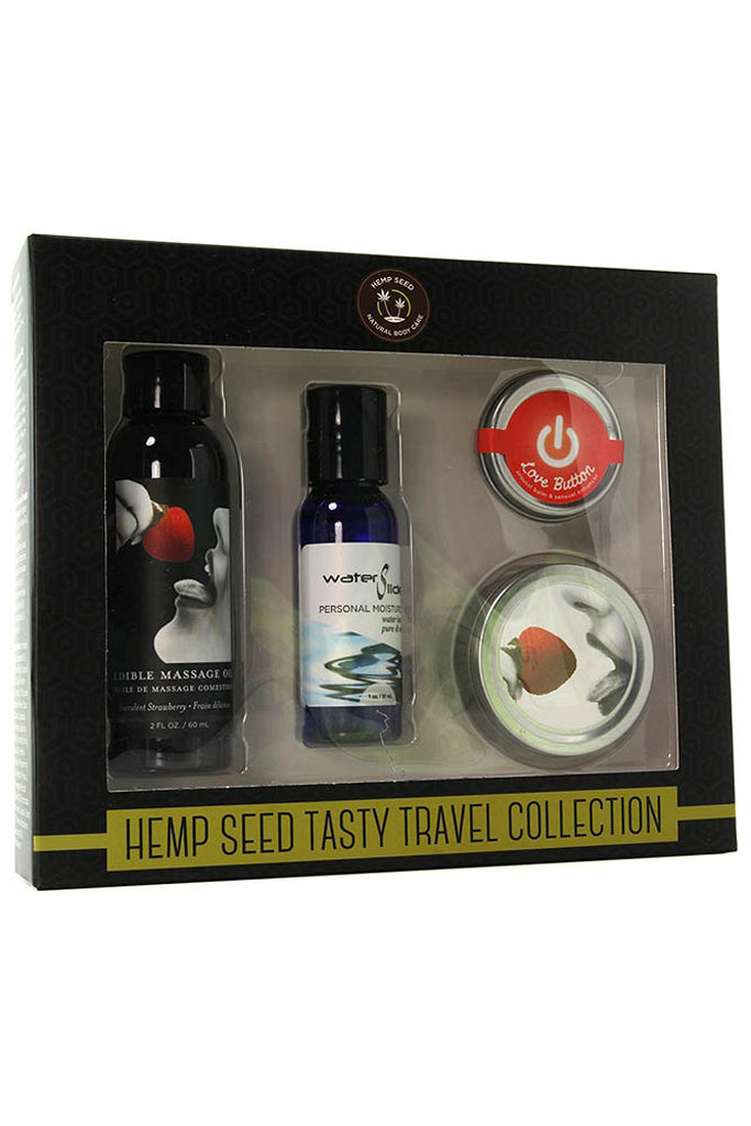 Hemp Seed Tasty Travel Set in Strawberry - Tophatter's Adult Products Sensual Love > Massage - Tophatter Daily Deals