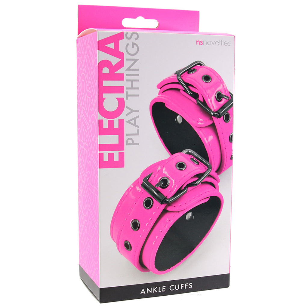 Electra Play Things Ankle Cuffs in Neon Pink Bondage and Fetish > Wrist and Ankle Cuffs - Tophatter Daily Deals