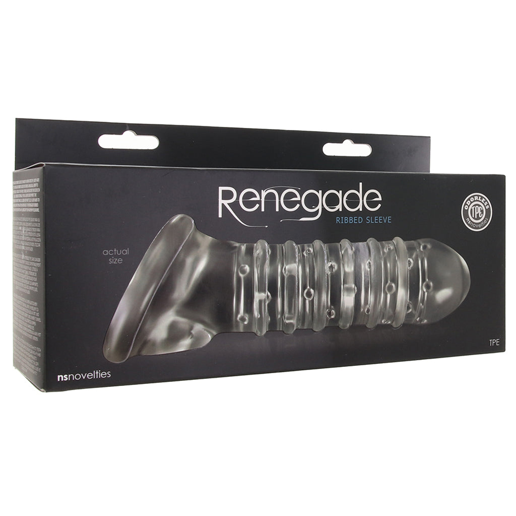 Renegade Ribbed Sleeve in Clear - Tophatter's Adult Products Male Enhancement > Extenders and Sleeves - Tophatter Daily Deals