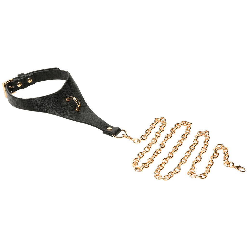 Master Series Captivate Collar with Body Chain in Black Bondage and Fetish > Leashes and Collars - Tophatter Daily Deals