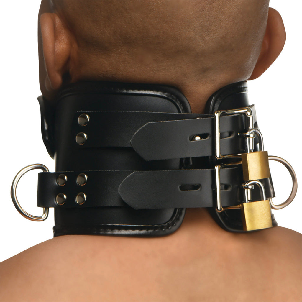 Master Series Rigid Posture Collar with Chin Brace - Tophatter's Adult Sex Toys Online Bondage and Fetish > Leashes and Collars - Tophatter Daily Deals