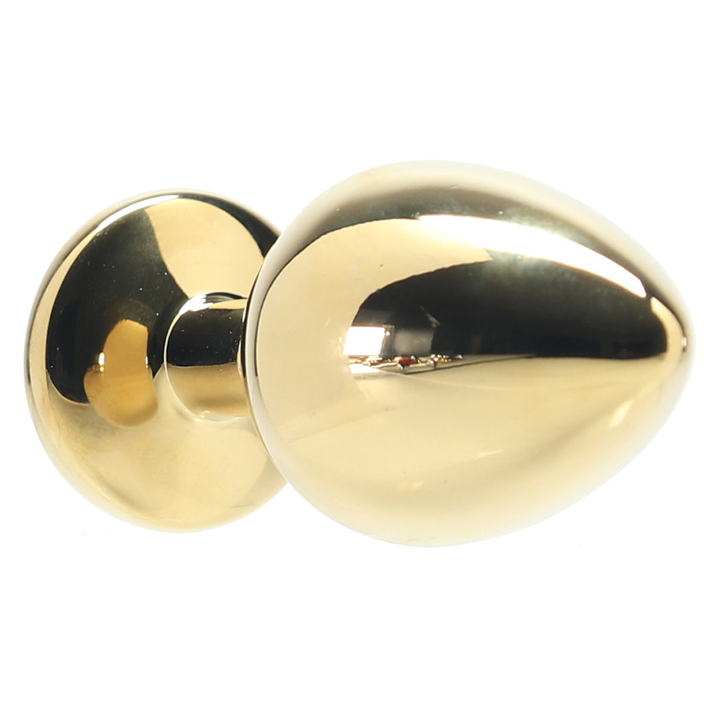 Ouch! Green Round Gem Gold Plug in Medium - Tophatter's Adult Products Anal Sex Toys > Butt Plugs - Tophatter Daily Deals