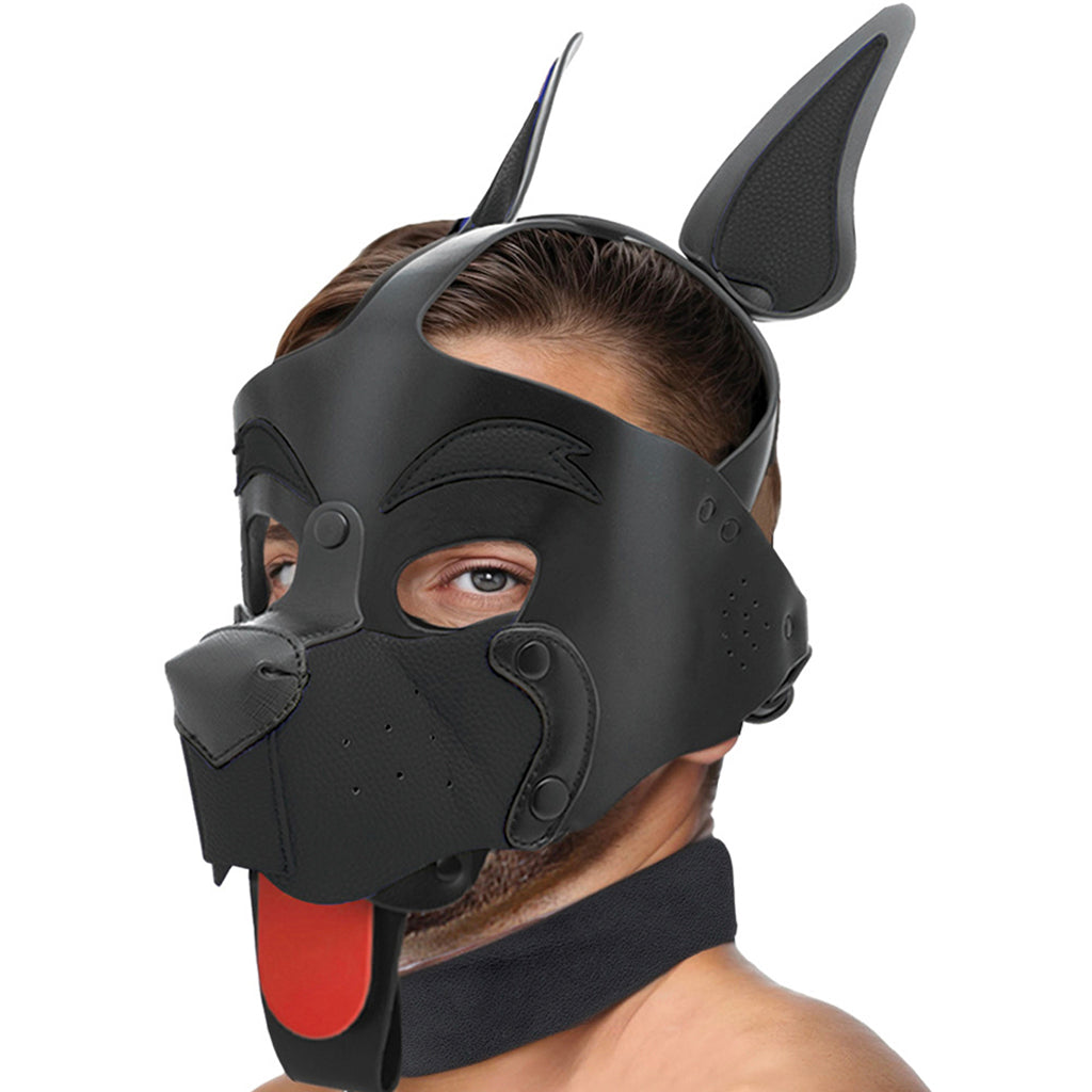 Kanine Kolection Alpha Dog Pup Hood in Black Bondage and Fetish > Pleasure Masks and Dress Up Play - Tophatter Daily Deals