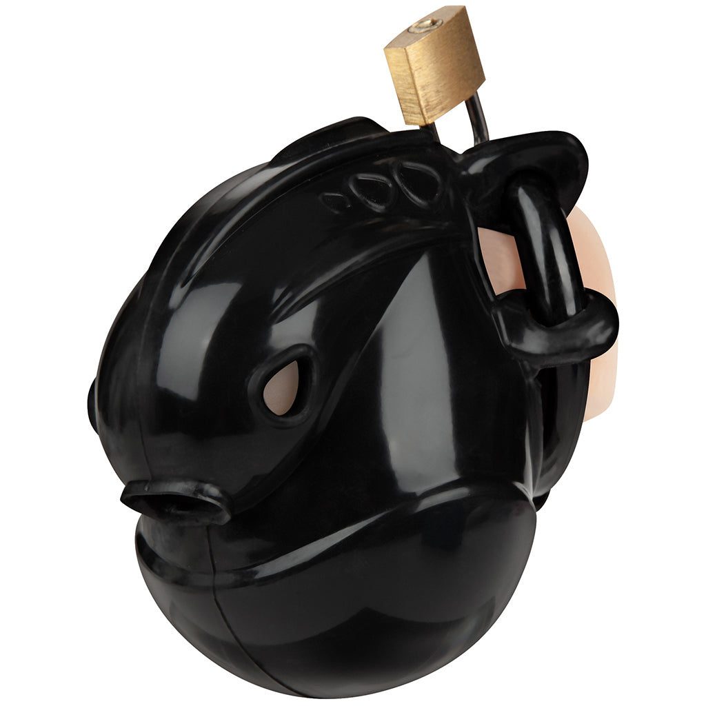Blueline Full Restraint Silicone Chastity Device in Black Bondage and Fetish > Cock and Ball Devices - Tophatter Daily Deals