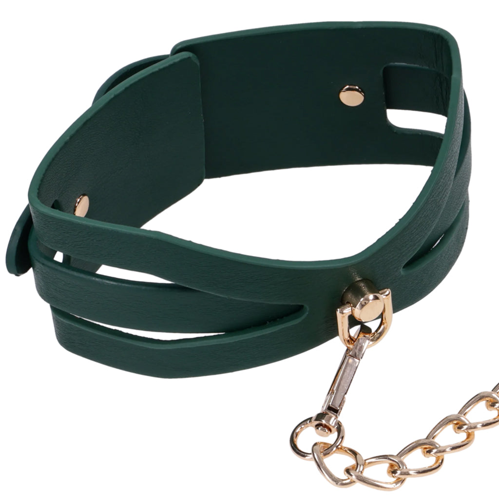 Sex & Mischief Indica Cutout Collar and Leash Bondage and Fetish > Leashes and Collars - Tophatter Daily Deals