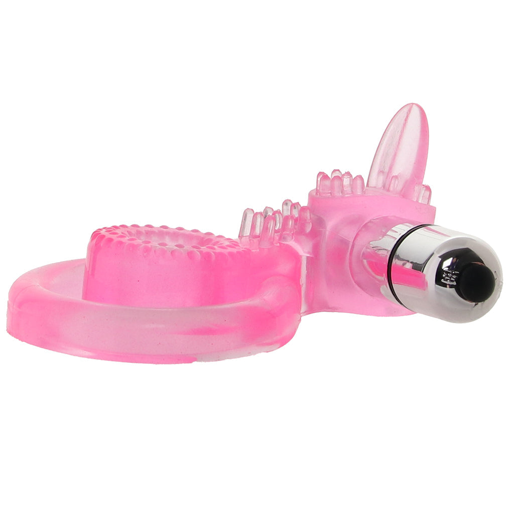 PinkCherry Dual Clit Flicker Cock Ring Vibrators > Vibrating Cock Rings - Tophatter Daily Deals