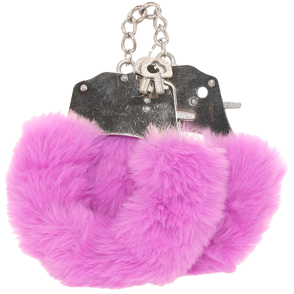 Ouch! Heavy Duty Fluffy Cuffs in Purple - Tophatter's Adult Sex Toys Online Bondage and Fetish > Wrist and Ankle Cuffs - Tophatter Daily Deals