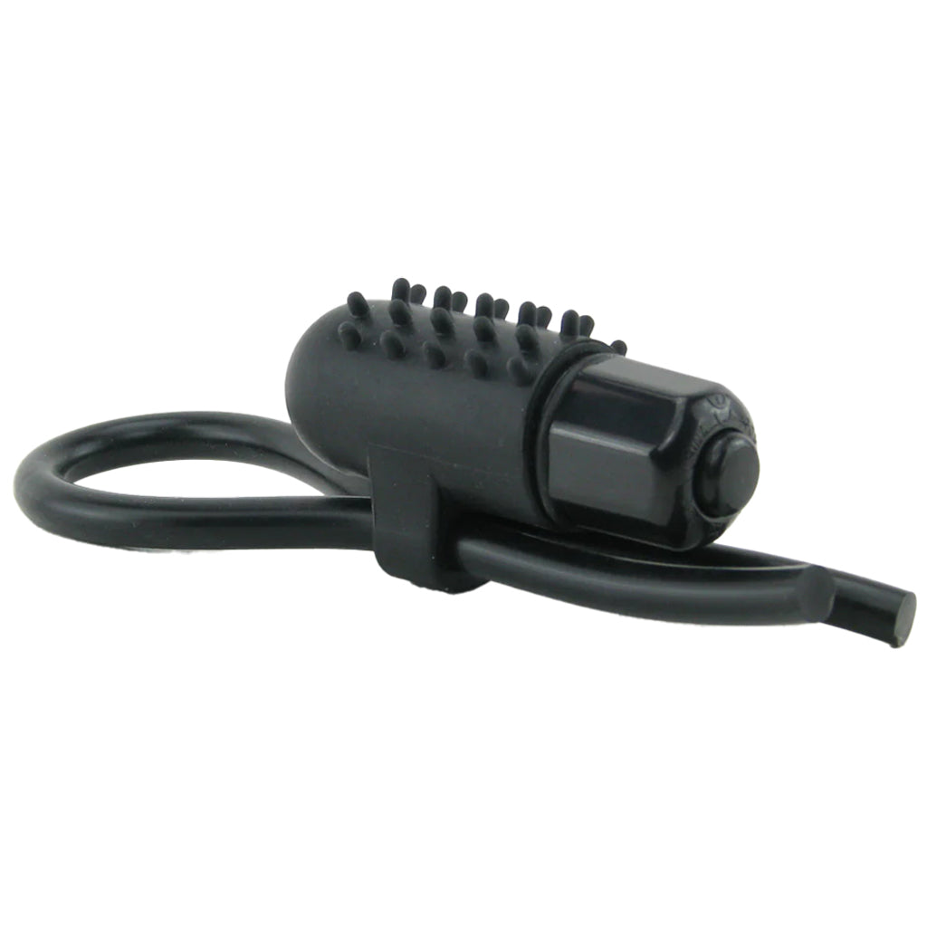 Vibrating Silicone Stud Lasso in Black - Tophatter's Vibrator Deals Online Cock Rings - Tophatter Daily Deals