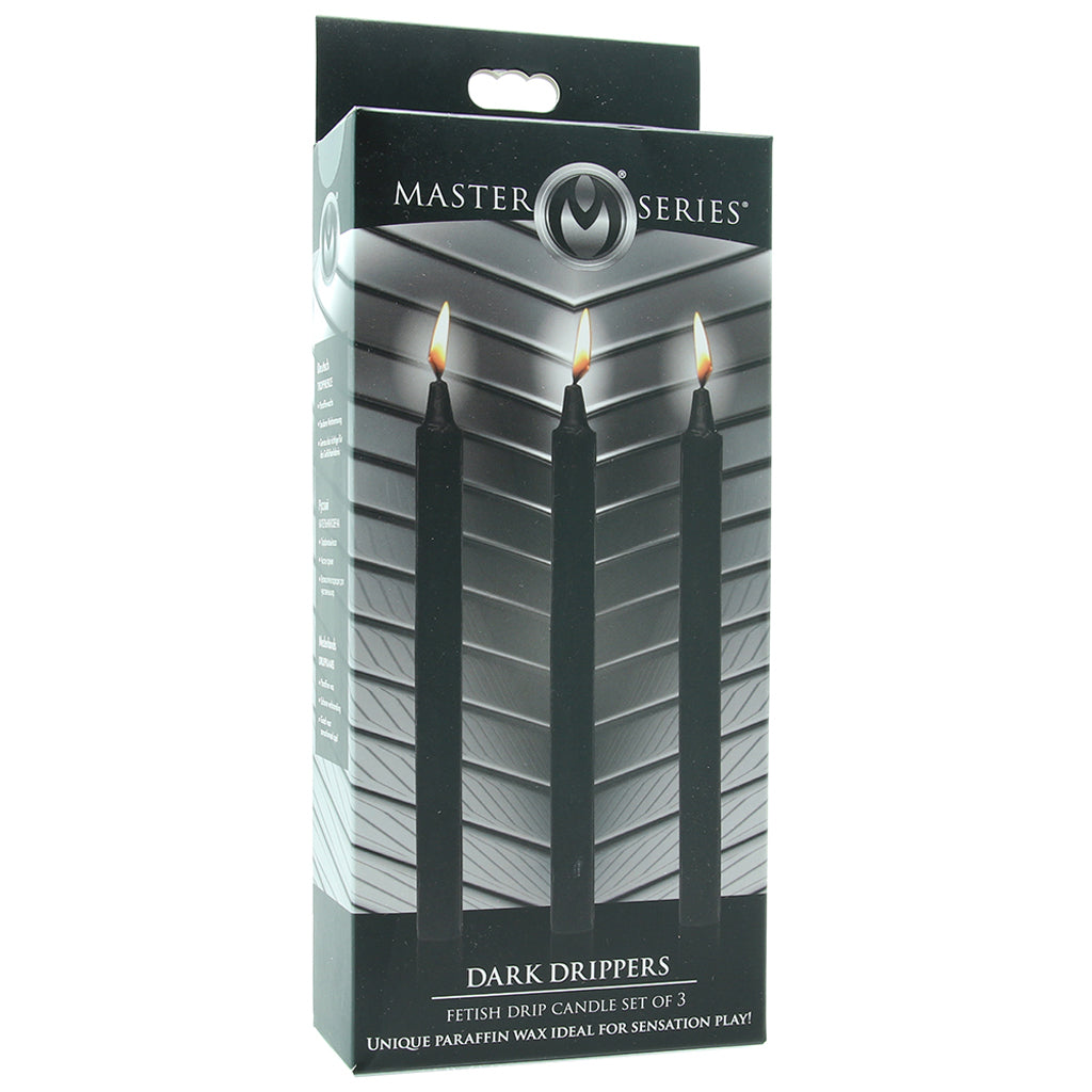 Master Series Dark Drippers Candle Set of 3 in Black - Tophatter's Adult Products Bondage and Fetish > Tools & Accessories - Tophatter Daily Deals