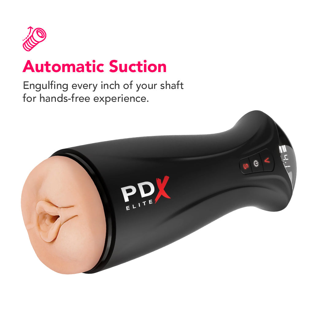 PDX Elite F*ck-Gasm Auto Suction Stroker in Light - Tophatter's Adult Sex Toys Online Male Masturbators > Auto Strokers - Tophatter Daily Deals