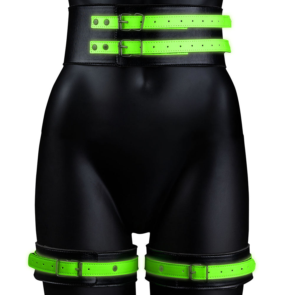 Ouch! Glow Bondage Belt with Thigh and Wrist Cuffs /XL Bondage and Fetish > Men's Bondage Wear - Tophatter Daily Deals
