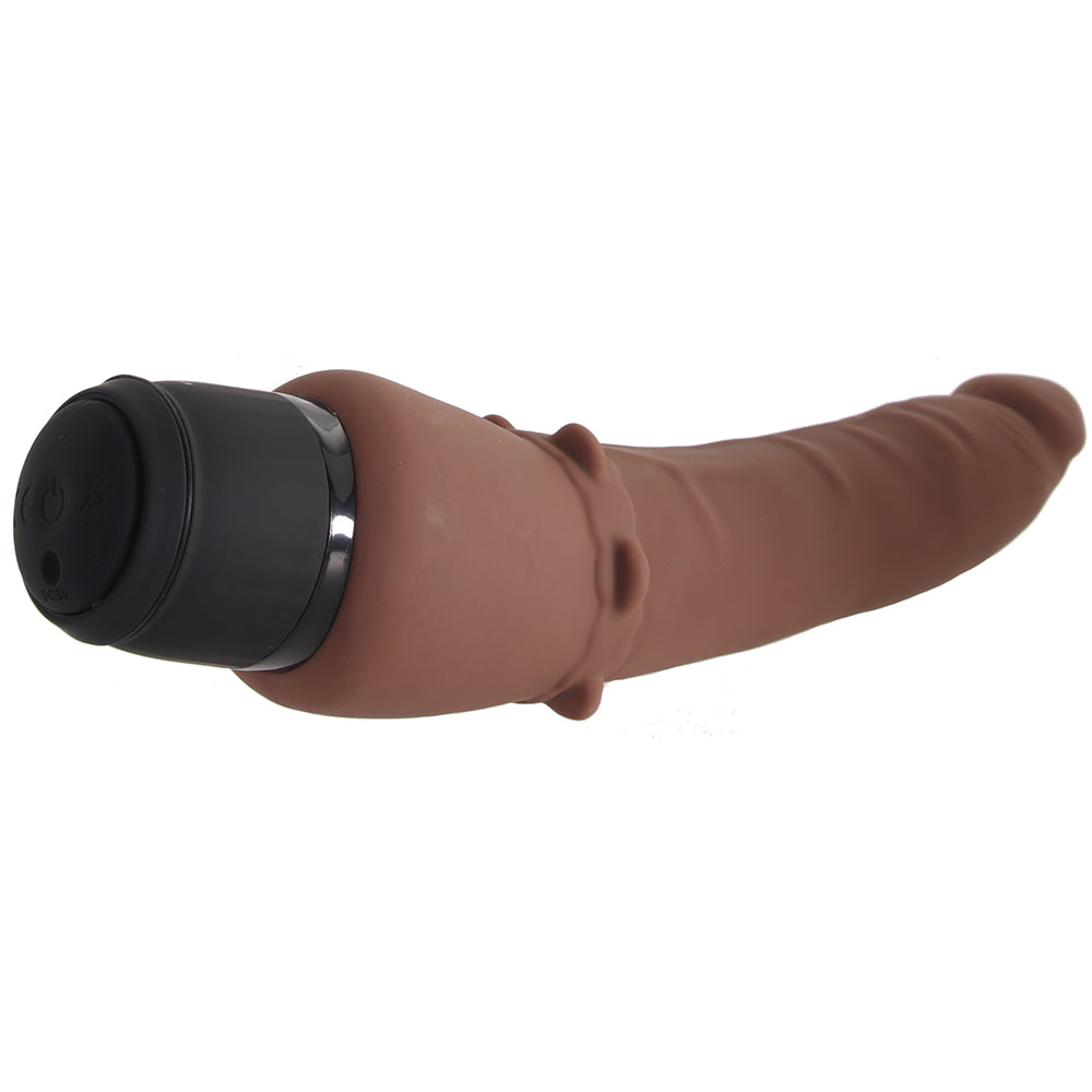 Power Cock 7 Inch Slim Realistic Vibe in Dark Brown Vibrators > Realistic Vibrator Dildos - Tophatter Daily Deals
